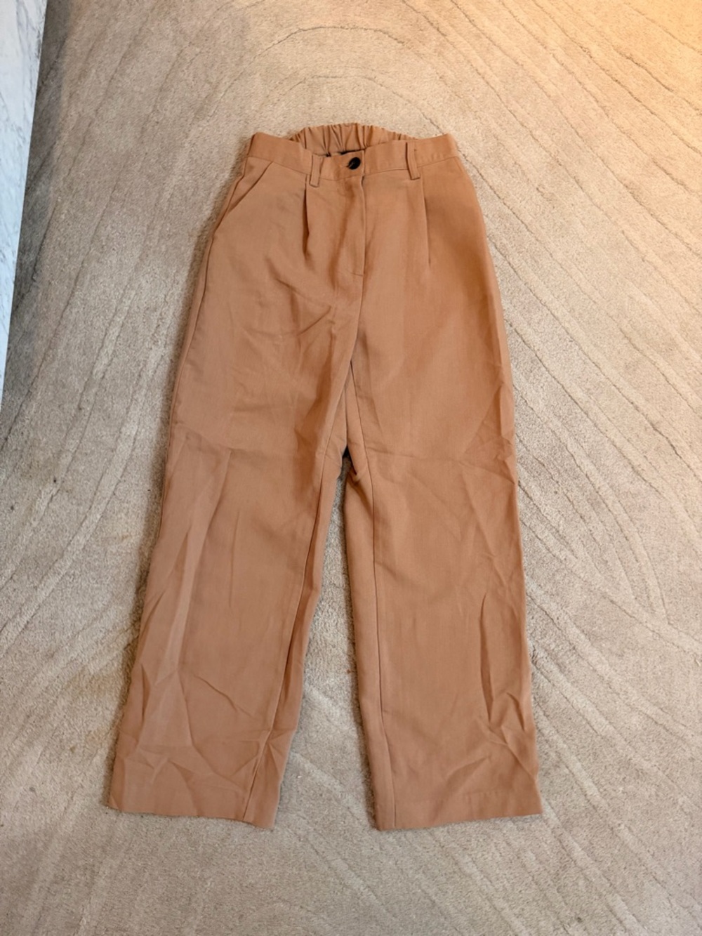 OAK + FORT Wide-Leg Trousers in Warm Peach